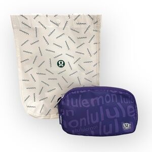 🍋 NWT lululemon Wobbley Wordmark  Everywhere Belt Bag Atomic Purple & Shop Tote